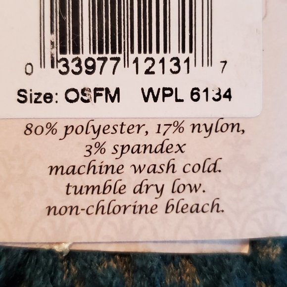 Muk Luks Tall Boot Socks in Dark Green & Grey - Picture 2 of 2